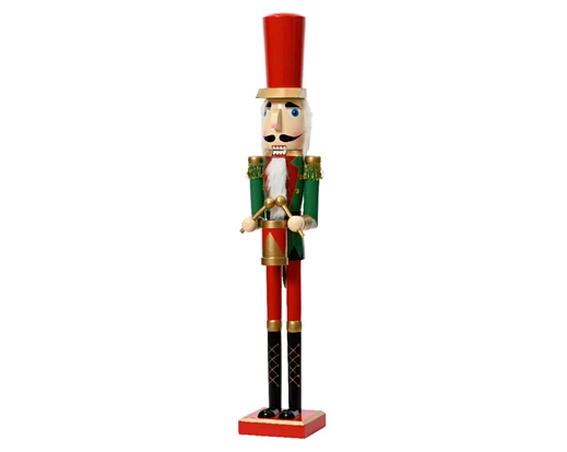 Nutcracker pinewood with durm red L.13cm x W.11cm x H.76cm