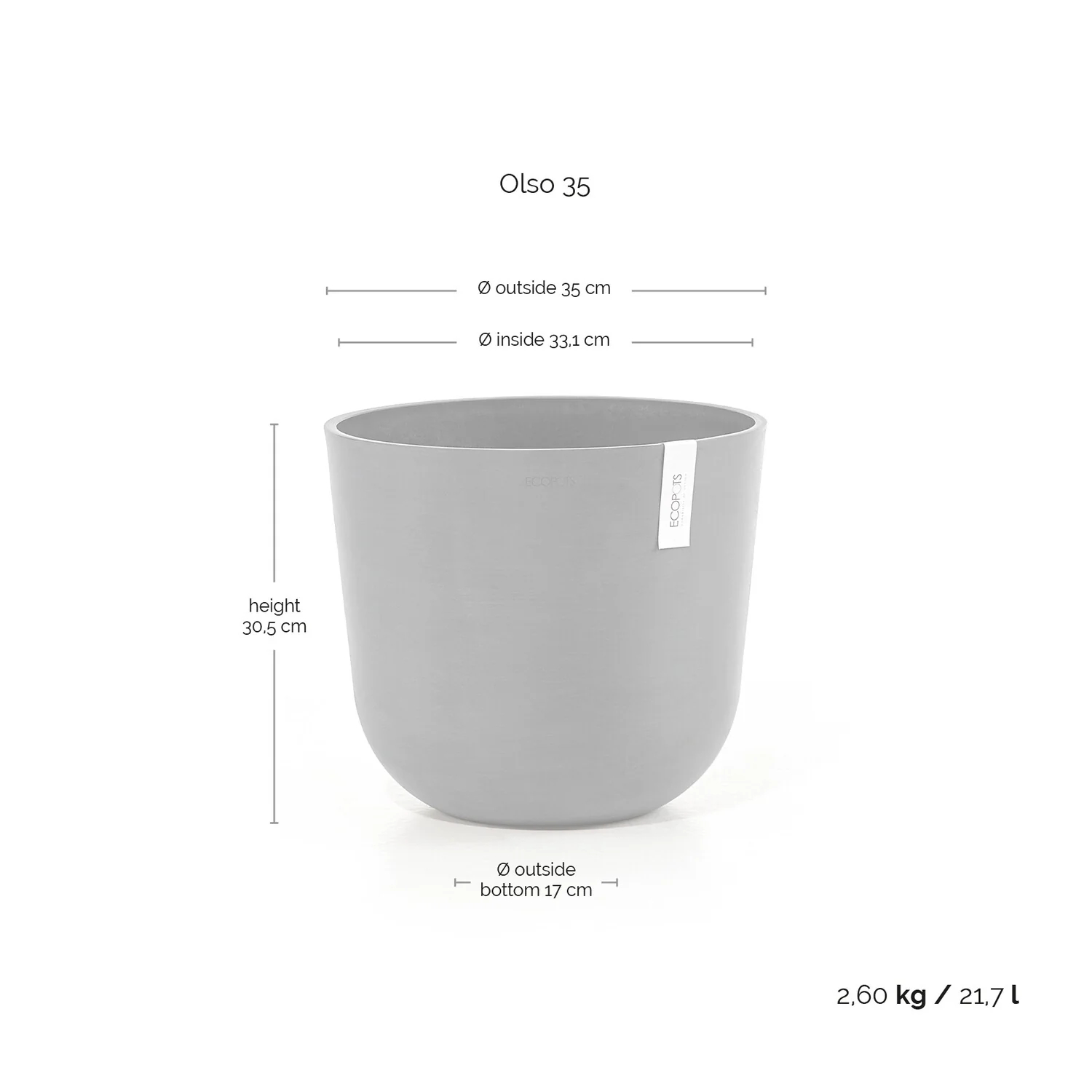 Oslo Dark Grey Ø35 - Image 3