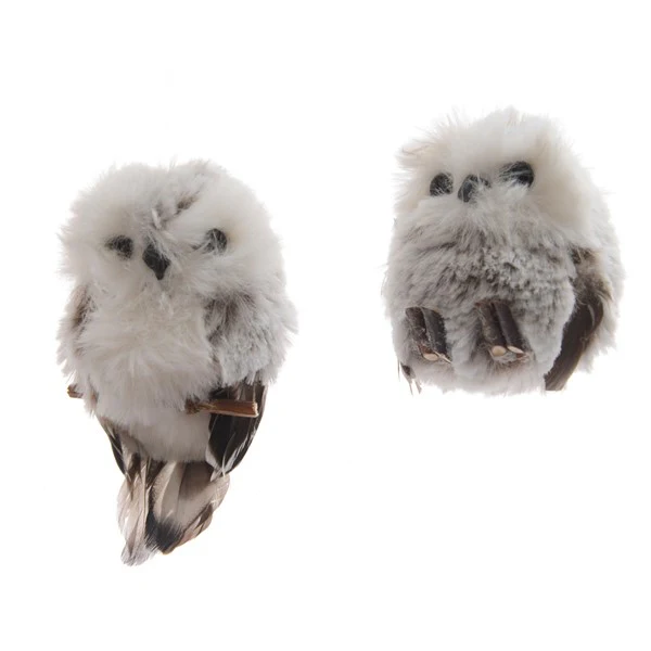 Owl polyester feathers 3ass