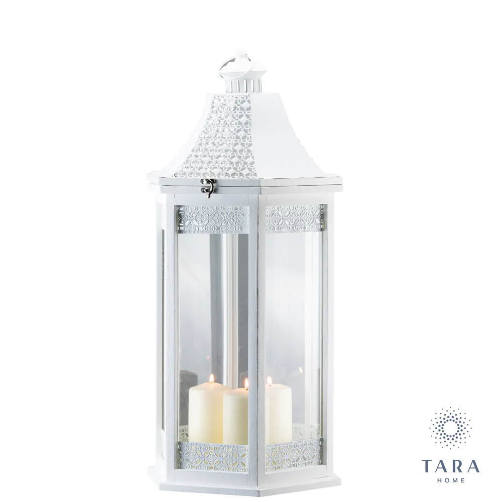 OXFORD LANTERN HEX WHITE LRG