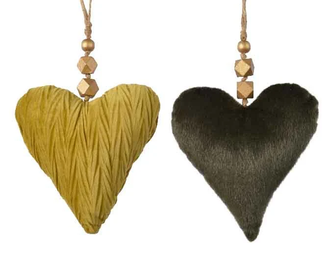 pes heart faux fur shiny 2clas18cm