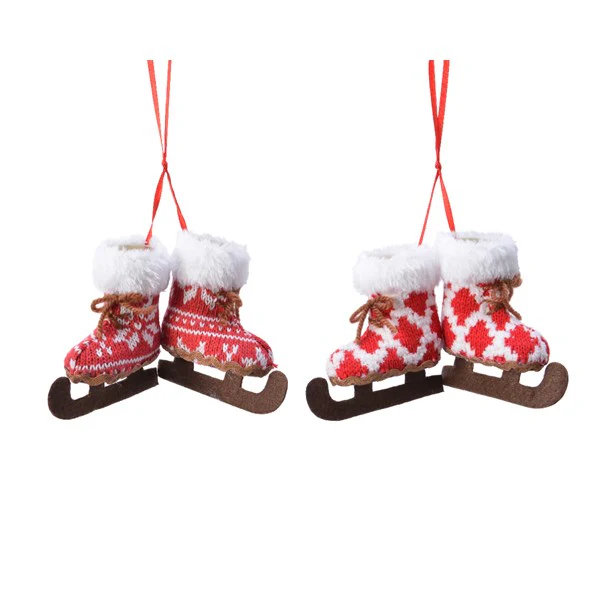 pes ice skate w hanger 2ass red