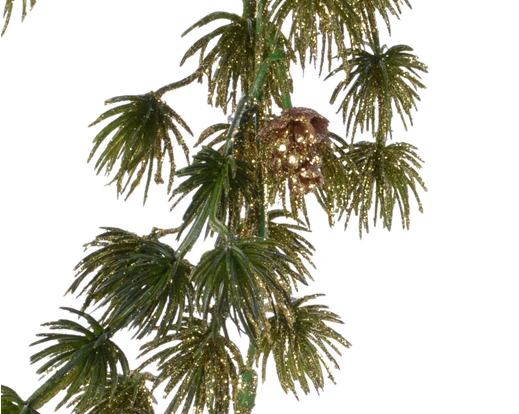 Pine garland glitter green/gold - Image 2