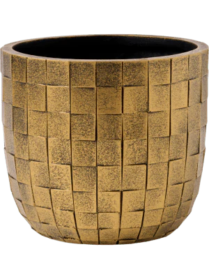 Planter ball Blocks Black Gold Ø14 x 13
