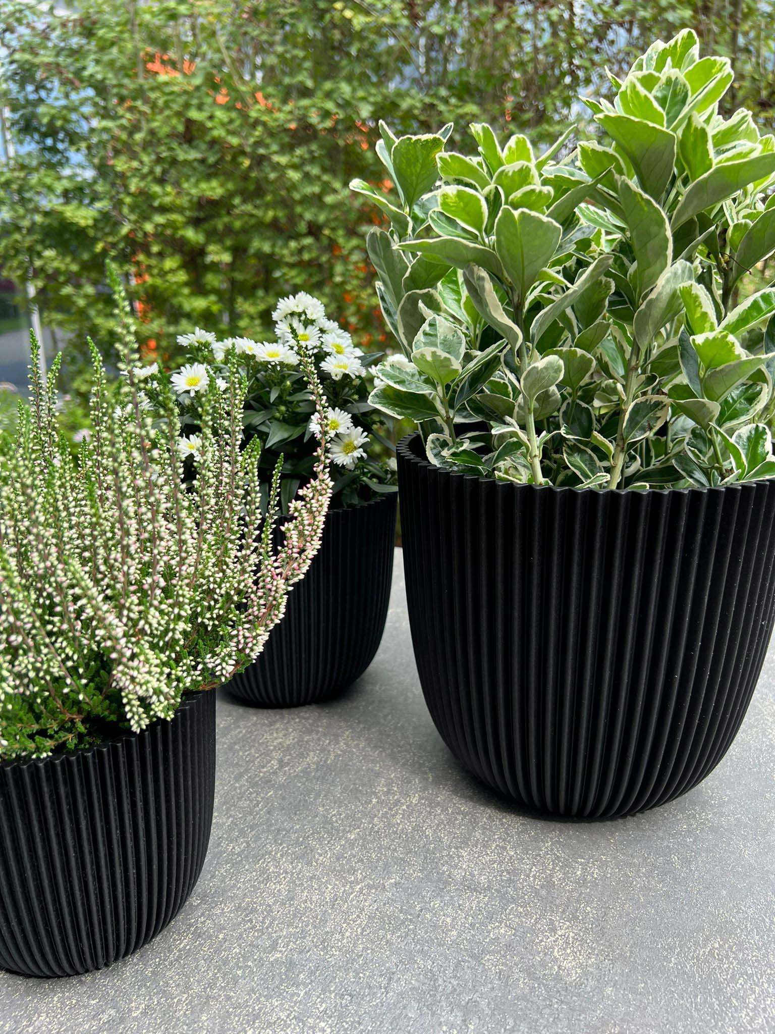 Planter Ball Groove Ø16.5 x 15 textile black - Image 2
