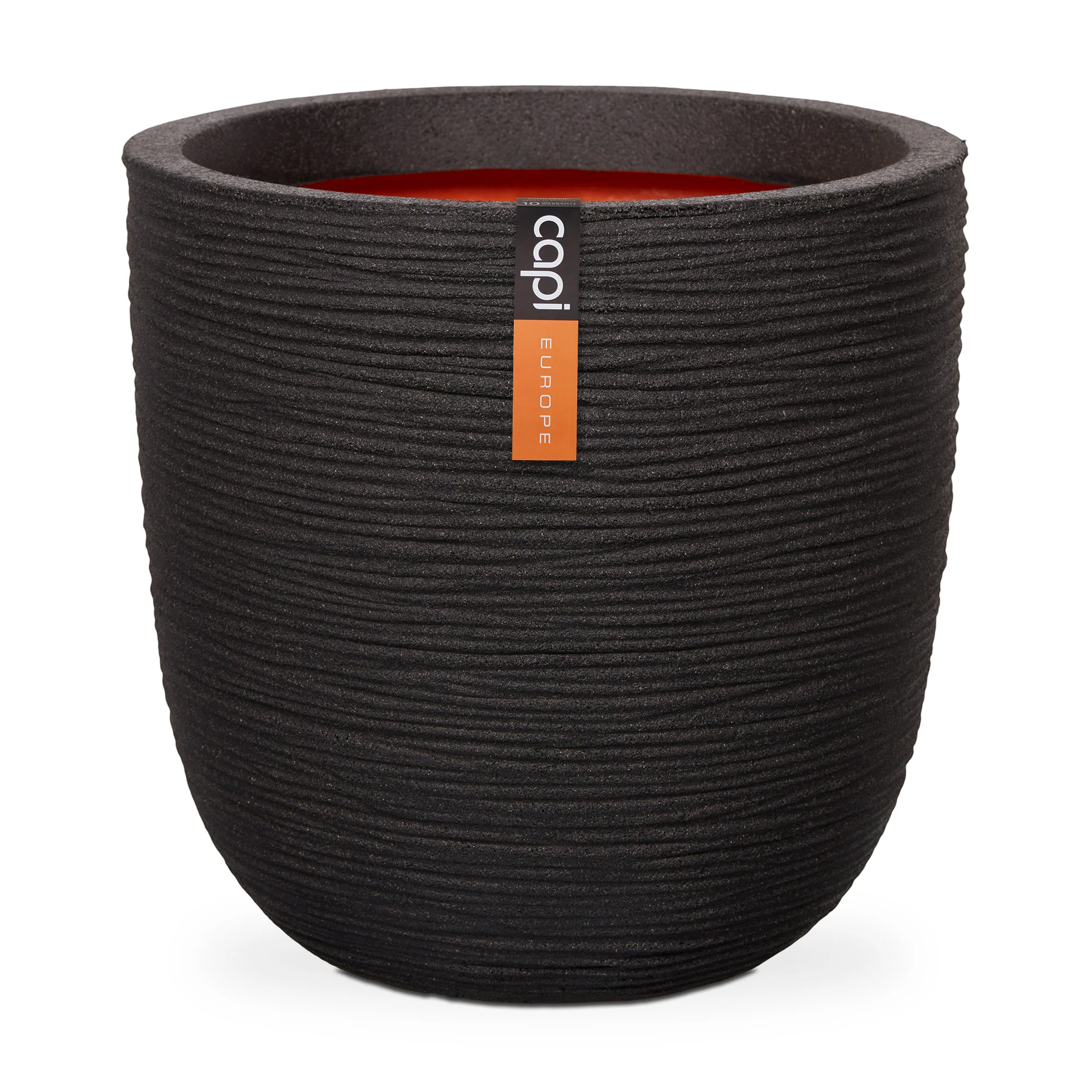 Planter Ball Rib Pot Black NL Ø35cm H34cm