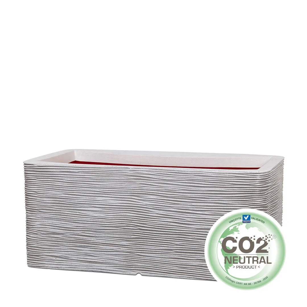 Planter rectangle Rib NL 73x39x32 ivory
