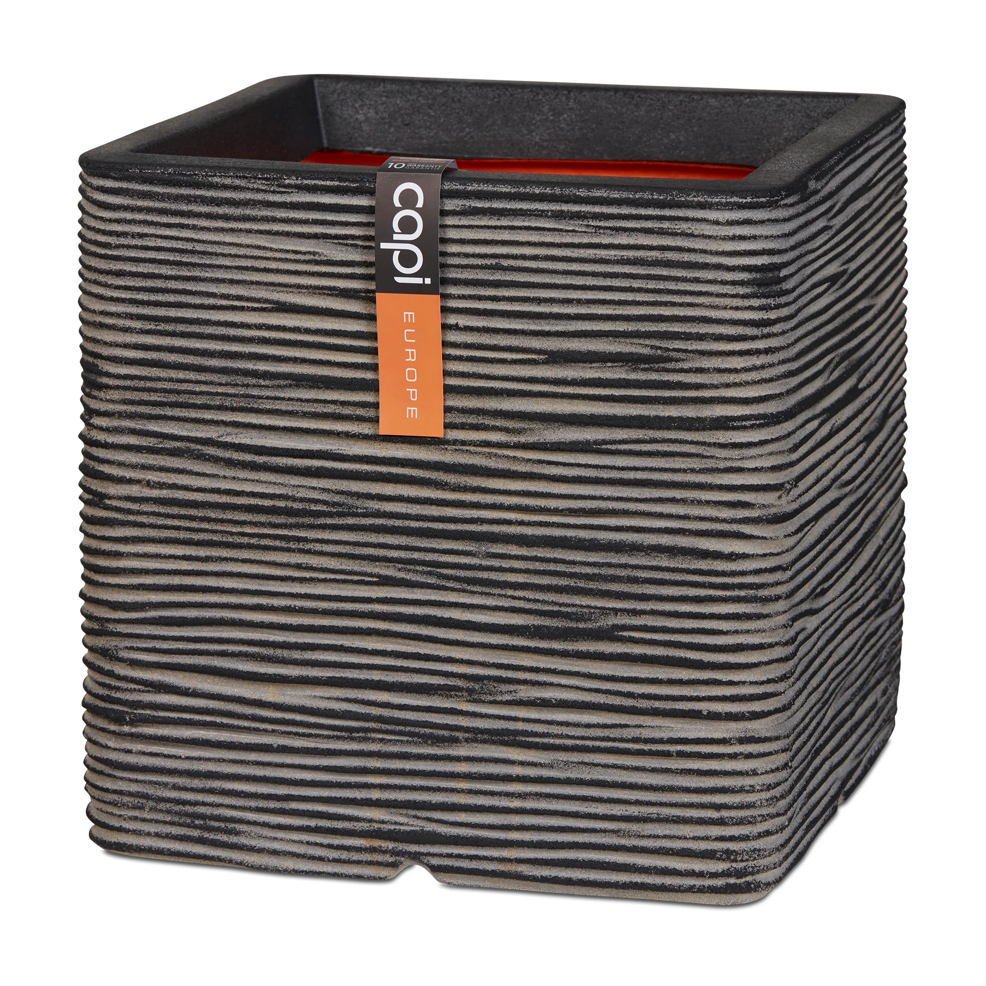 Planter Square Rib  NL Anthracite 40cm H40cm W40cm