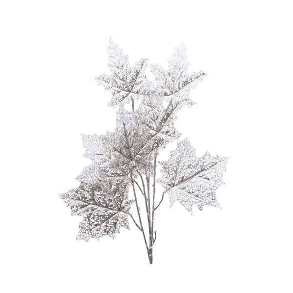 plastic skeleton leaves branch silver
