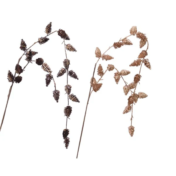 plc pinecone spray with glitter 2col assorted