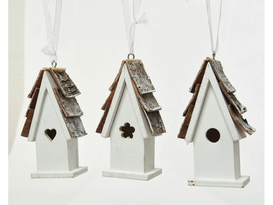 plywood birdhouse w hanger 3as6x3x10.5cm
