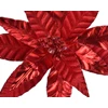 Poinsettia on clip polyester glitter velvet  christmas red H.5cm
D.30cm - Image 2