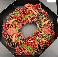Promo Wreath Orange/Red  30cm