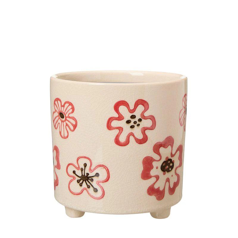 RAKEL Pot  White/Red Ø14 x H14cm