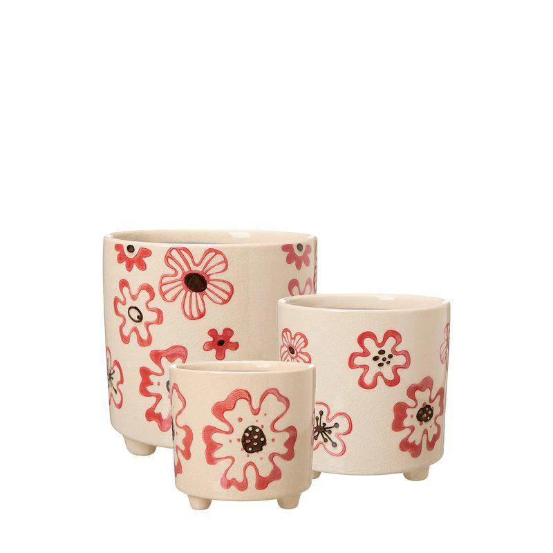 RAKEL Pot  White/Red Ø18 x H18cm - Image 2