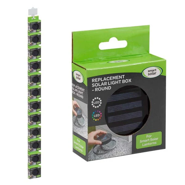 Replacement Solar Light Box, Round, Clip Strip