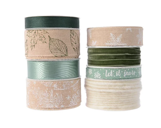 Ribbon polyester - 8ass assorted L.400cm x W.1.5cm x H.0.2cm