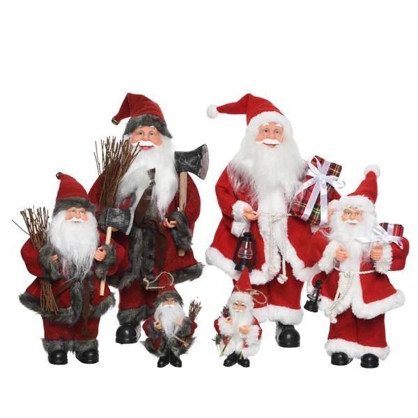 Santa polyester branches and axe, small