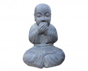 Sitting monk with closed mouth