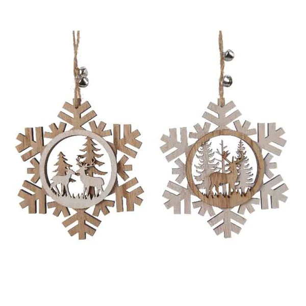 Snowflake plywood scenery L.12cm x W.12cm x H.0.7cm