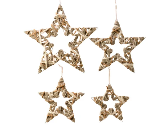 Star plastic glitter jute rope, cotton XS