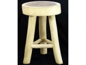 Stool Teak Wood Natural d30h45cm