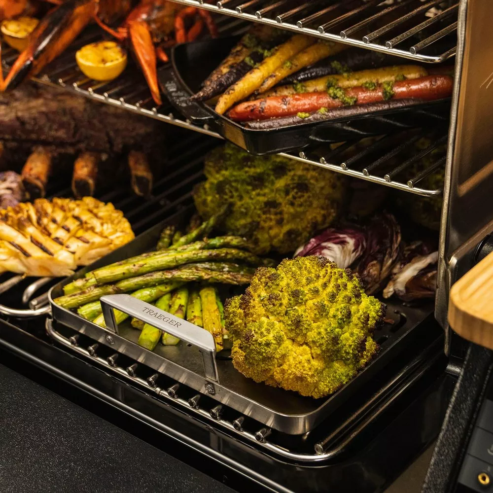 TRAEGER ModiFIRE Fish & Veggie Stainless Steel Grill Tray - Image 3