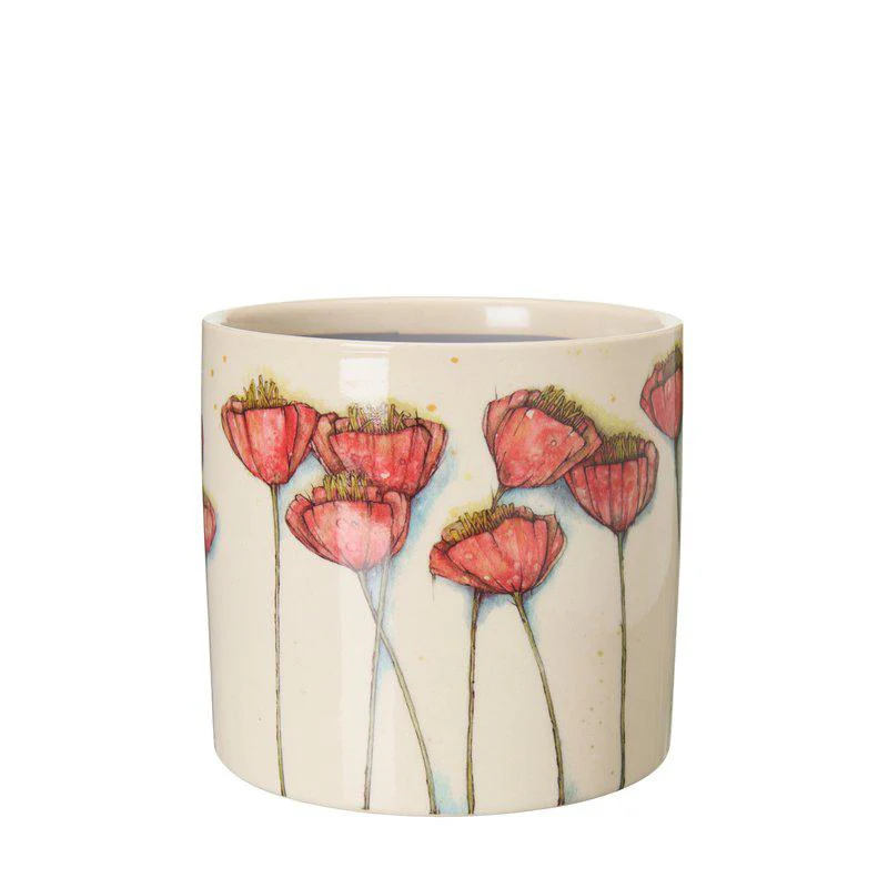 VALMA Pot  White/Red Ø14 x H12cm
