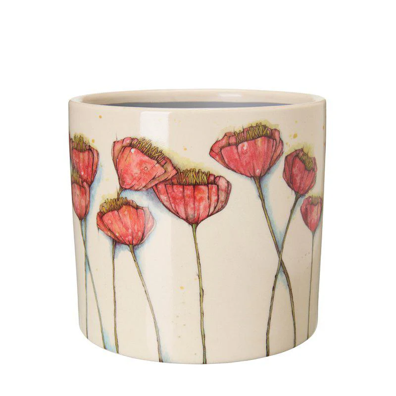 VALMA Pot  White/Red Ø16 x H15cm