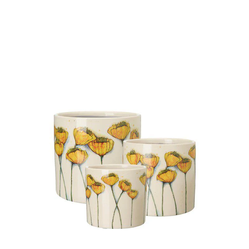 VALMA Pot  White/Yellow Ø12 x H10cm - Image 3