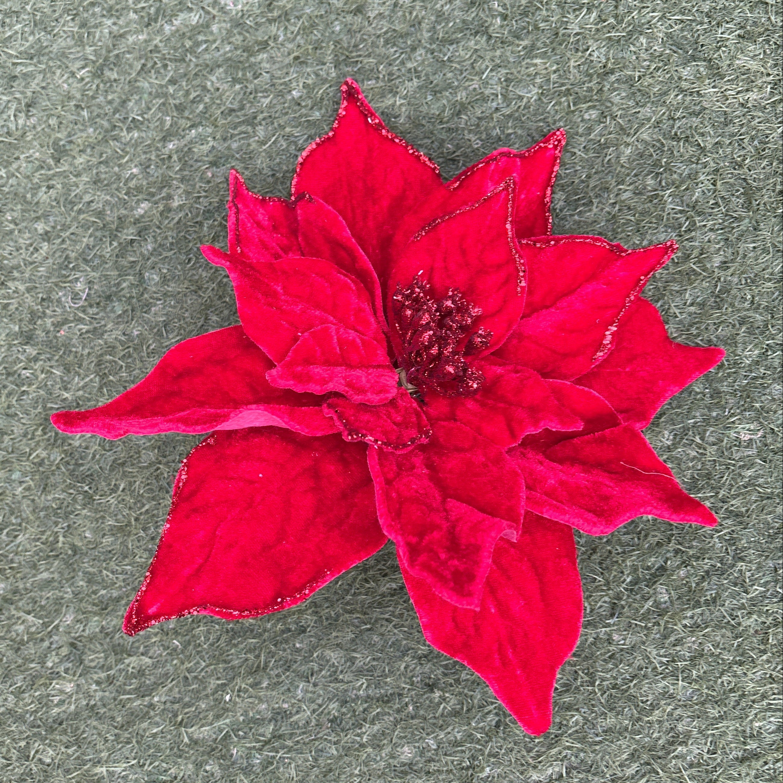 Velvet Luxe Poinsettia Clip 23