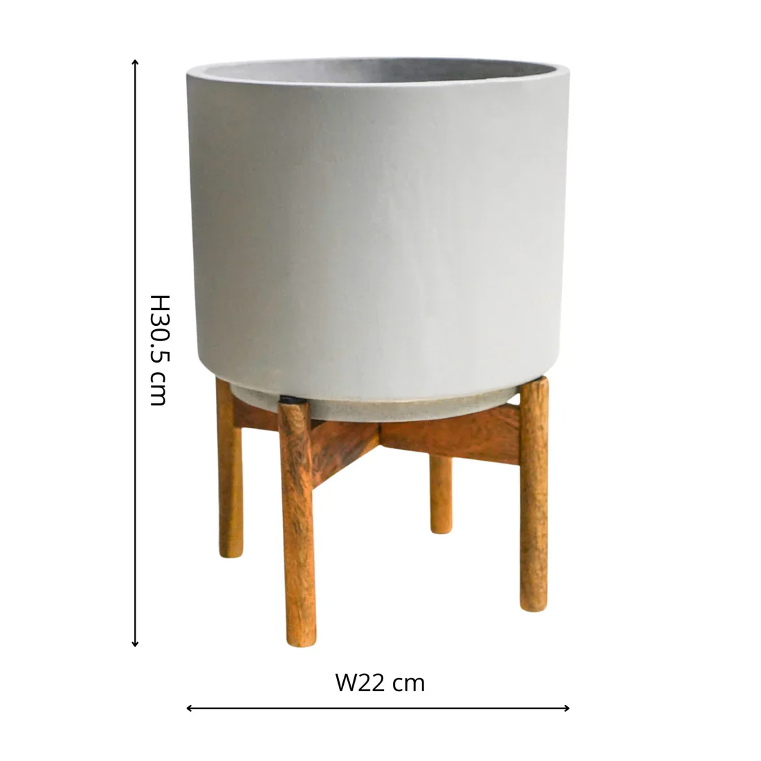 vigo concrete grey Planter with stand Ø22cm - Image 4