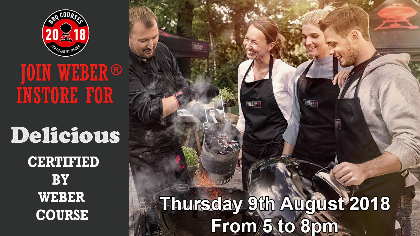 Weber BBQ 3 hours course 9th August