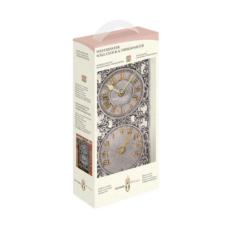 Westminster Wall Clock & Thermometer - Image 3