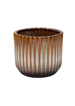 Willow Ribbed Chocolate Planter H15cm Ø19cm