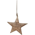 Wooden hanging star, natur, Holz, 20x3x20 cm