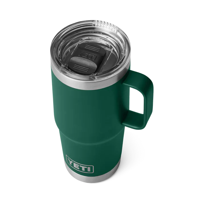 YETI RAMBLER 20 OZ TRAVEL MUG BLACK FOREST GREEN - Image 2