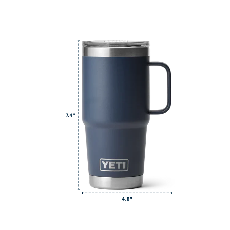 YETI RAMBLER 20 OZ TRAVEL MUG BLACK FOREST GREEN - Image 4