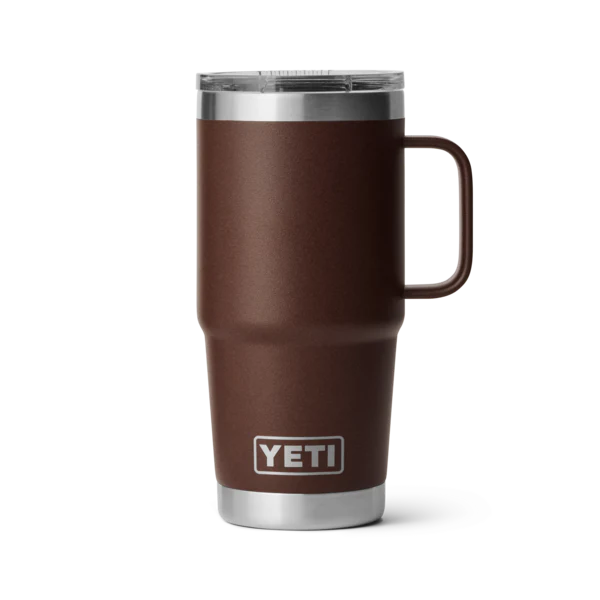 YETI RAMBLER 20 OZ TRAVEL MUG WETLANDS BROWN