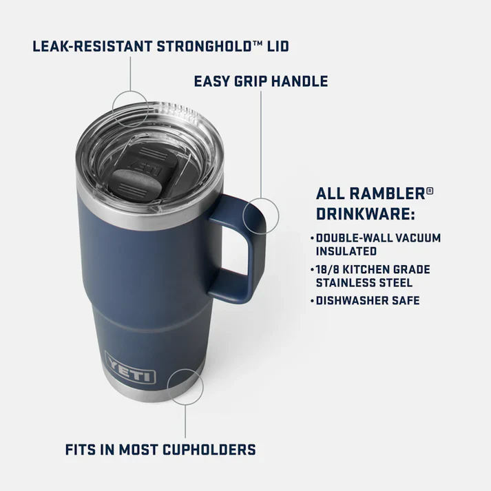 YETI RAMBLER 25 OZ TRAVEL MUG RESCUE RED - Image 4