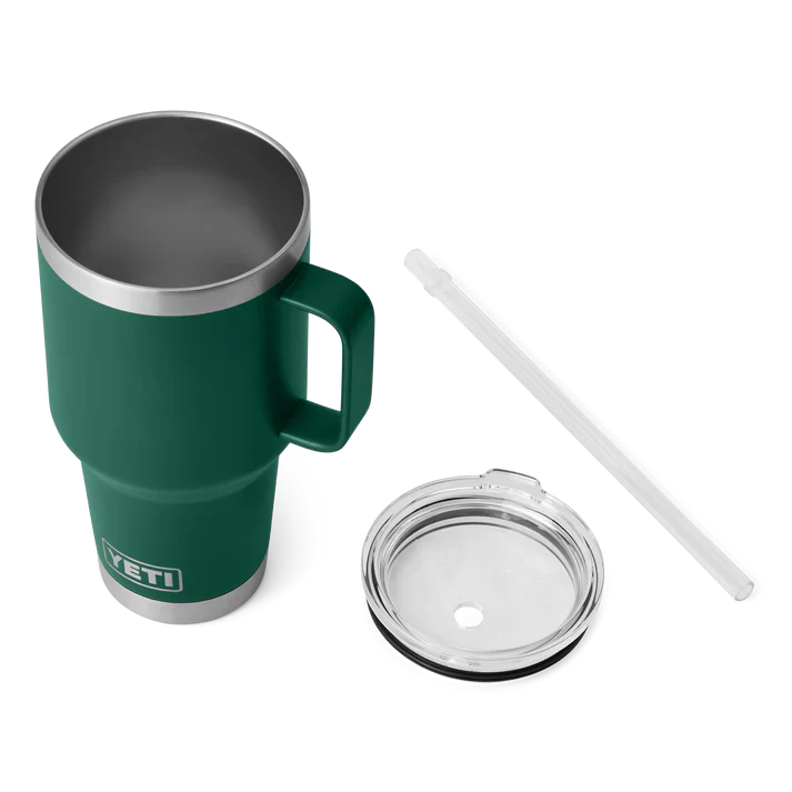 YETI RAMBLER 35 OZ STRAW MUG BLACK FOREST GREEN - Image 4